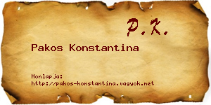 Pakos Konstantina névjegykártya